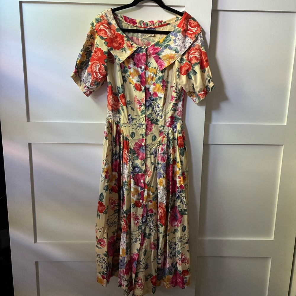 Vintage Rene Derhy , S , Floral Print Women's Dress